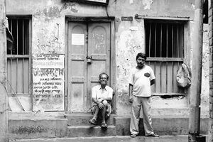 Two men in lane