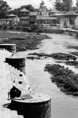 Man by the Bagmati river