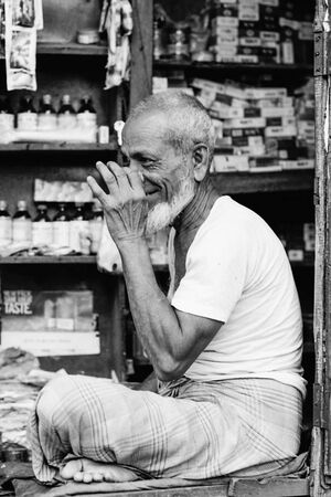 Old man drinking Cha