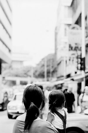 Two ponytails