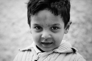 Boy being snotty-nosed