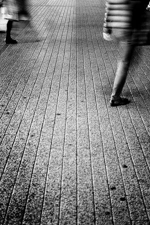 Legs passing by