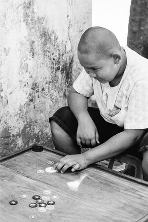 Young man playing game