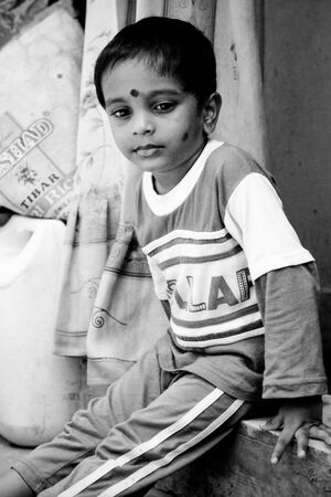 Boy having dismal look