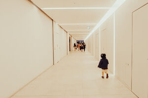 Kid in passage in Tokyo Midtown