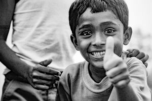 Boy making thumbs-up