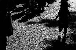 Silhouette of little girl