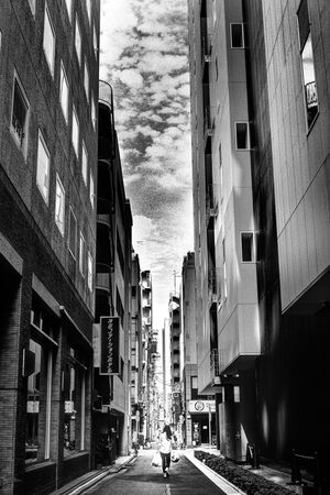 Woman walking lane