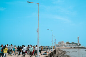 Haji Ali Mausoleum at the end of the road