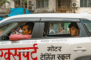 Car with Devanagari letters