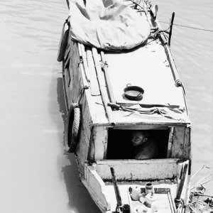 Man relaxing in boat