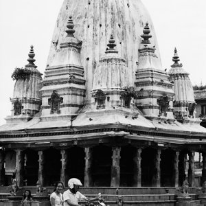 Motorbike in front of Rato Machhendranath