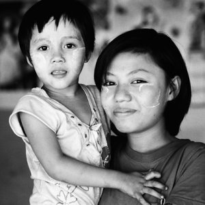 Girl and young mother