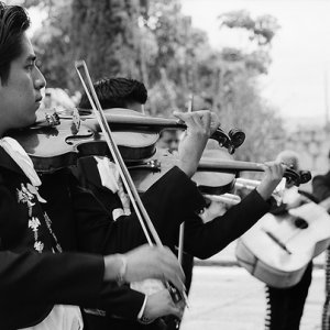 Mariachi in front of church