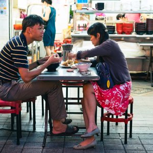 Couple dining at Ningxia Night Market