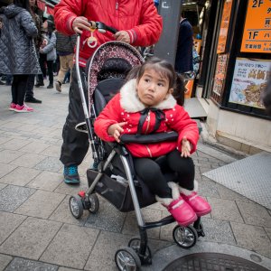 ベビーカーに乗った女の子