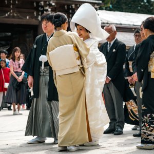 Bride smiling