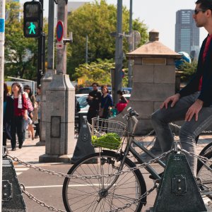 Bicycle waiting at a stoplight