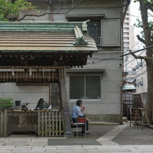 Water ablution pavilion and man