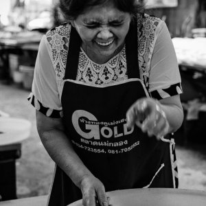 Woman laughing while pointing