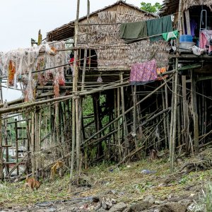 Pillars sustaining floors of dwellings