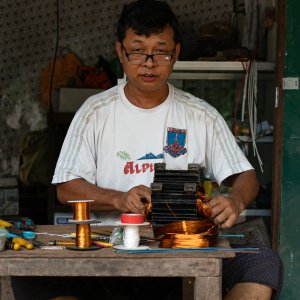 Man working in small factory