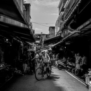 Bicycle running in Bailan Market