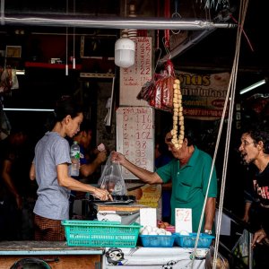 Shop selling eggs in Khlong Toei Market