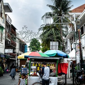 Food stall selling otak-otak in Jakarta