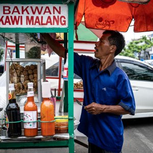Food stall selling Bakwan