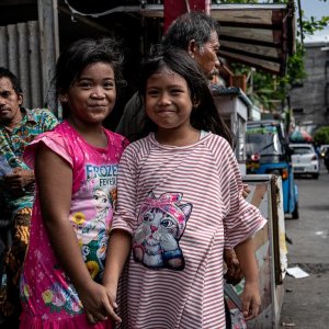 Two smiling girls in Jakarta
