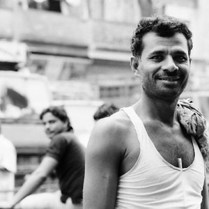 Man working in market