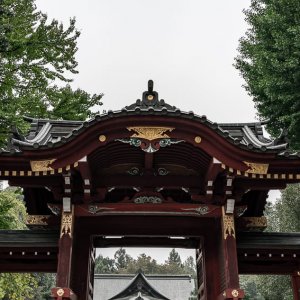 Main shrine of Chichibu Jinja seen beyond the gate