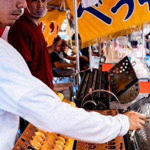 Stall selling Japanese Sponge Cake