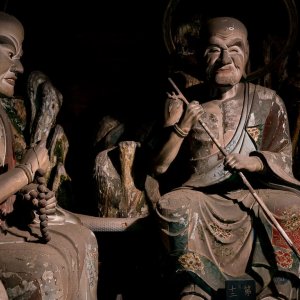 Arhat statues enshrined at the Sangedatsu-mon Gate