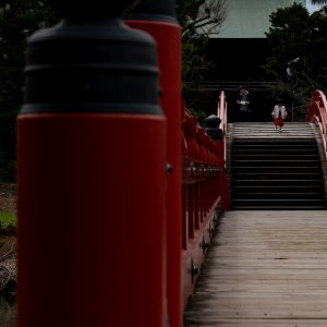 Flat bridge and Arched bridge at Shomyo-ji Temple