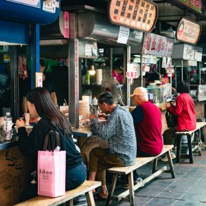 Alley where good food is gathered in high density