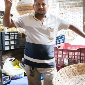 Man making a peace sign