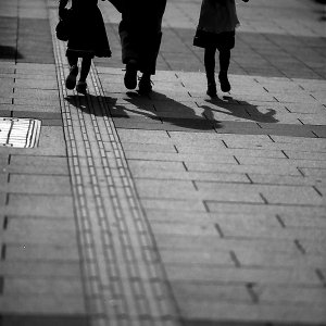 Silhouette of parent and child