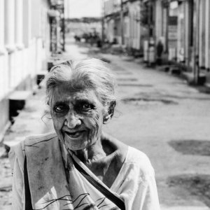 Older woman wearing saree 