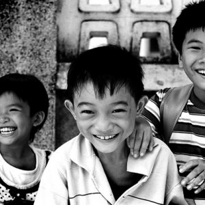 Children laughing altogether