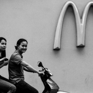 Mother, daughter, Golden Arches