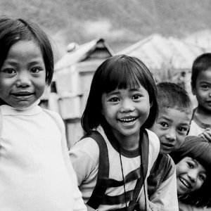 Children in mountain village