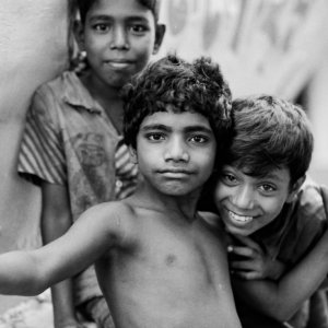 Three boys playing in Sadarghat