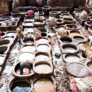 Tanning pits crammed in Tanneries