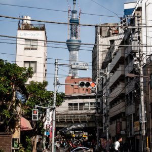 Rickshaw and Tokyo Skytree