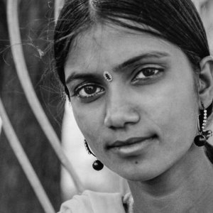 Young woman wearing gorgeous Bindi