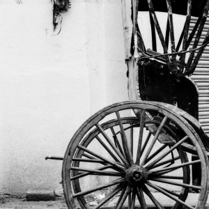 Wheel of rickshaw