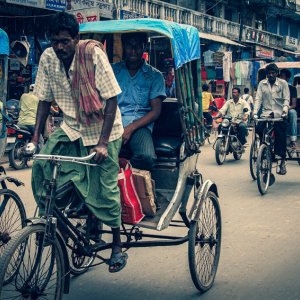 Cycle rickshaws running