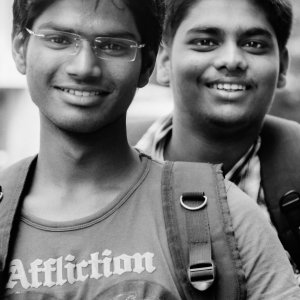 Young men with backpacks on their backs